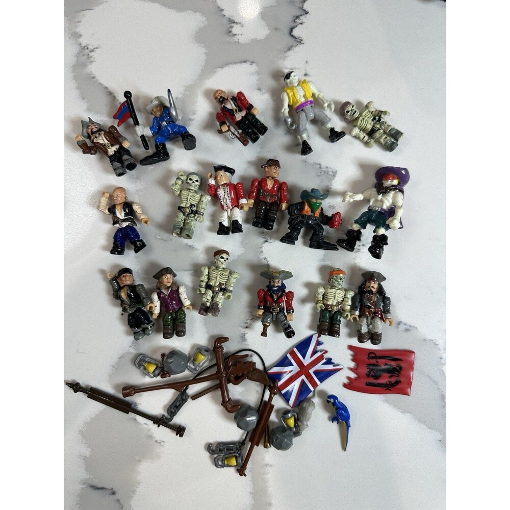 Mega Bloks Pirates Caribbean Mini Figures Lot of 15 +